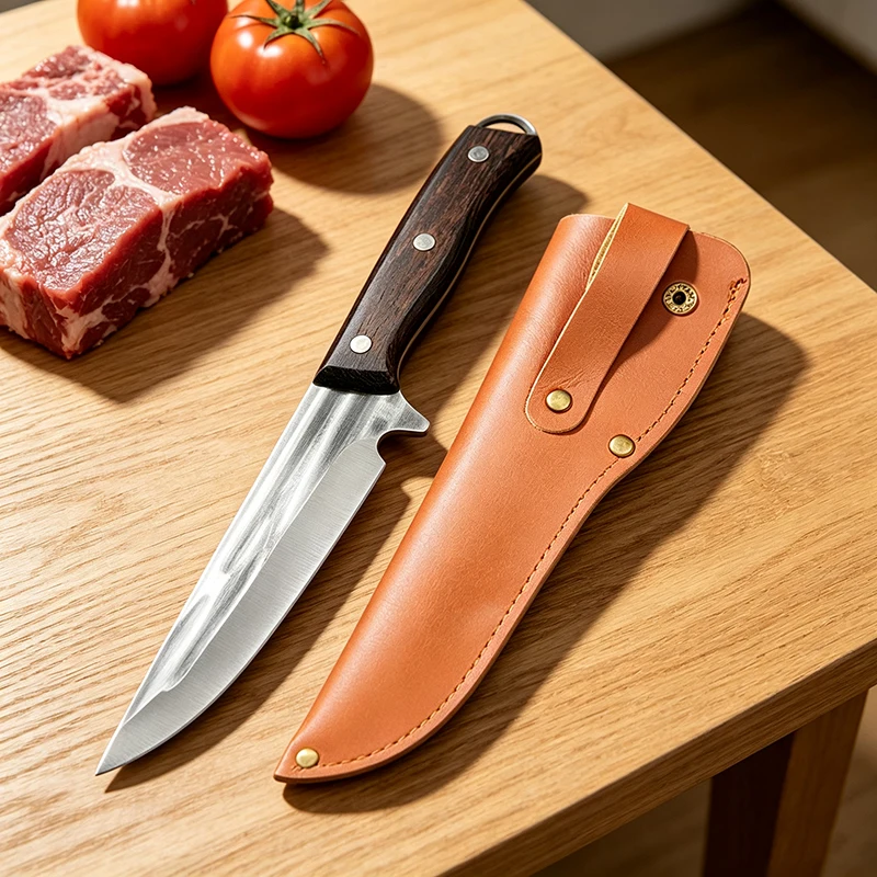Forged Boning Knife Full Tang Wood Handle Butcher Knife Kitchen Meat Cleaver BBQ Fishing Vegetable Cutting - view 5