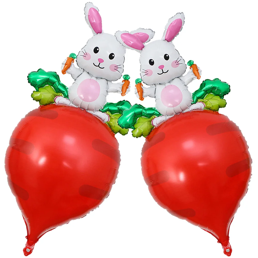 

2 Pcs Easter Large Rabbit Shaped Balloons Bunny Carrot Balloons Animal Theme Party Birthday Baby Shower Decorations Supplies