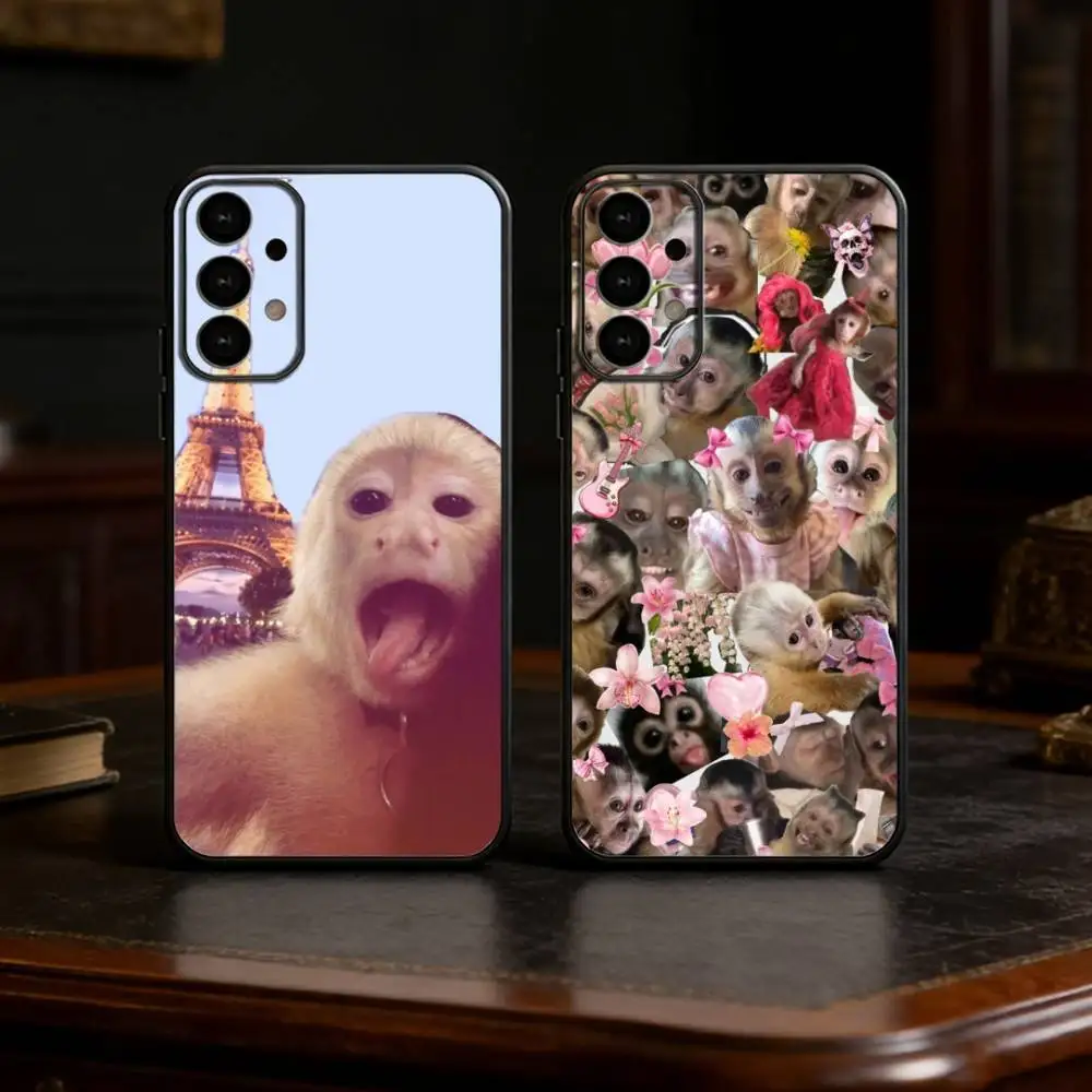 

Monkey abstract Funny Phone Case For Samsung S25,S24,S21,S22,S23,S30,Ultra,S20,Plus,Fe,Lite Black Shell