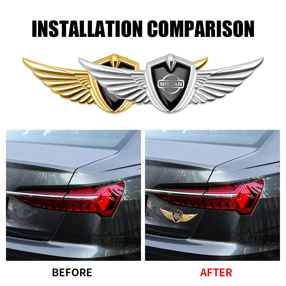 1Pcs Car Metal Alloy Badge Body Decoration Car Wings Side Mark Stickers For Nissan Nismo Qashqai J11 J10 Leaf XTrail Tiida Kicks