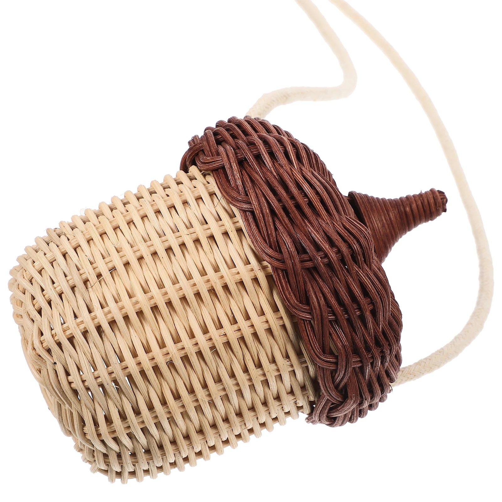 

1Pcs Mini Cross Body Bag Kids Rattan Shoulder Bag with Sliding Lid for Child Gift Storage Basket Woven Art Decor