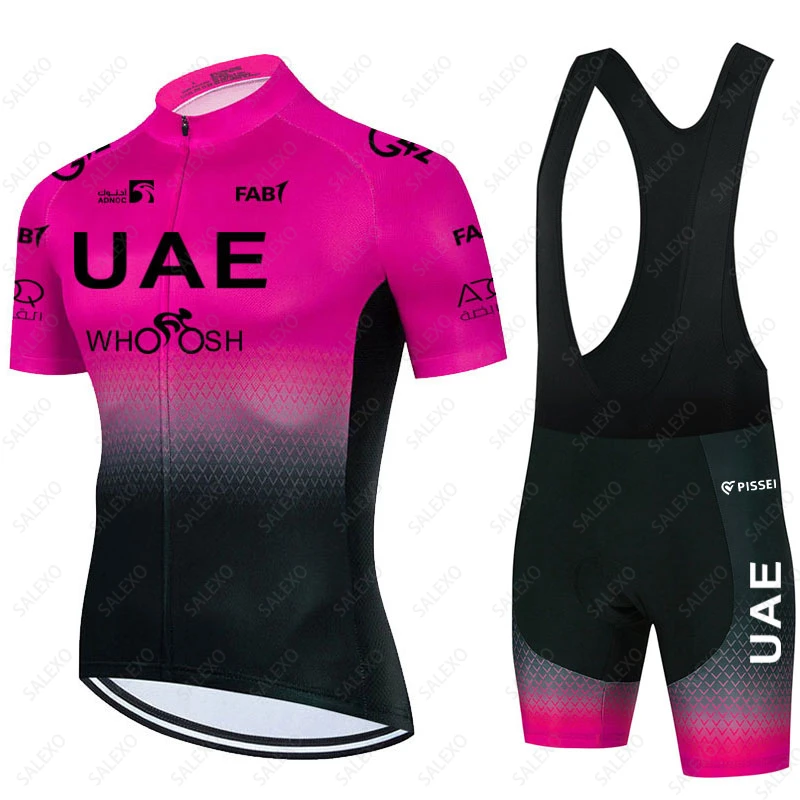 Conjunto de Ropa de Ciclismo del equipo Uae para hombre, Maillot de manga corta, pantalones cortos 19D, verano, 2023