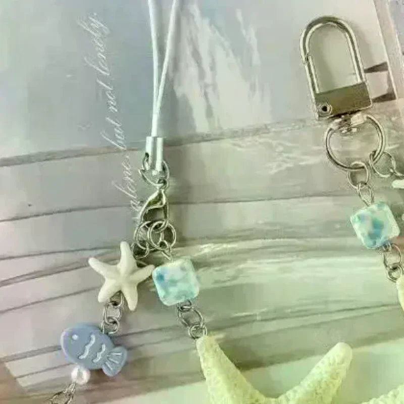 Sea Star Keychain New Natural Shell Decorative Multi functional Mobile Pendant Travel Bag Fashion Keychain