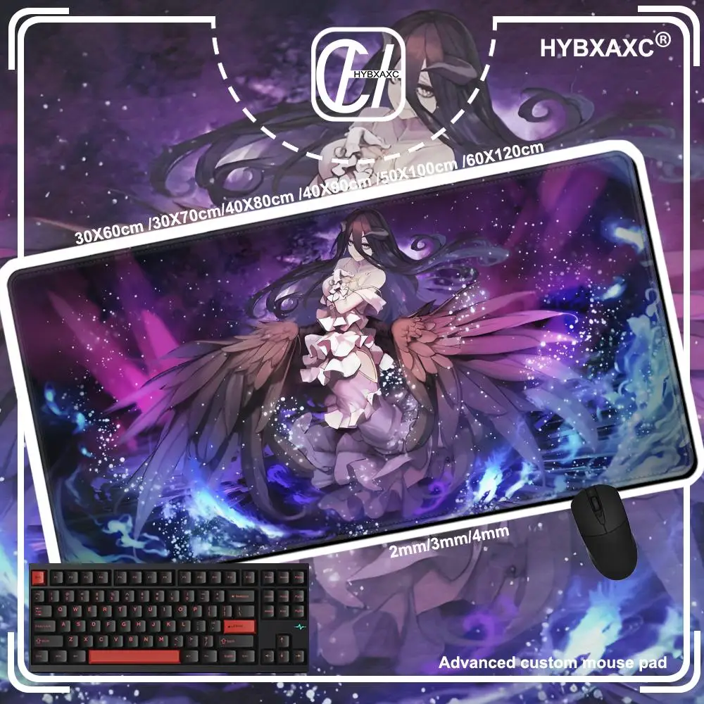 

Большой коврик для мыши Albedo, аниме Overlord, геймерский шкаф для ПК, клавиатура, коврик для мыши, аксессуары для компьютерных игр, настольный коврик, коврик для мыши