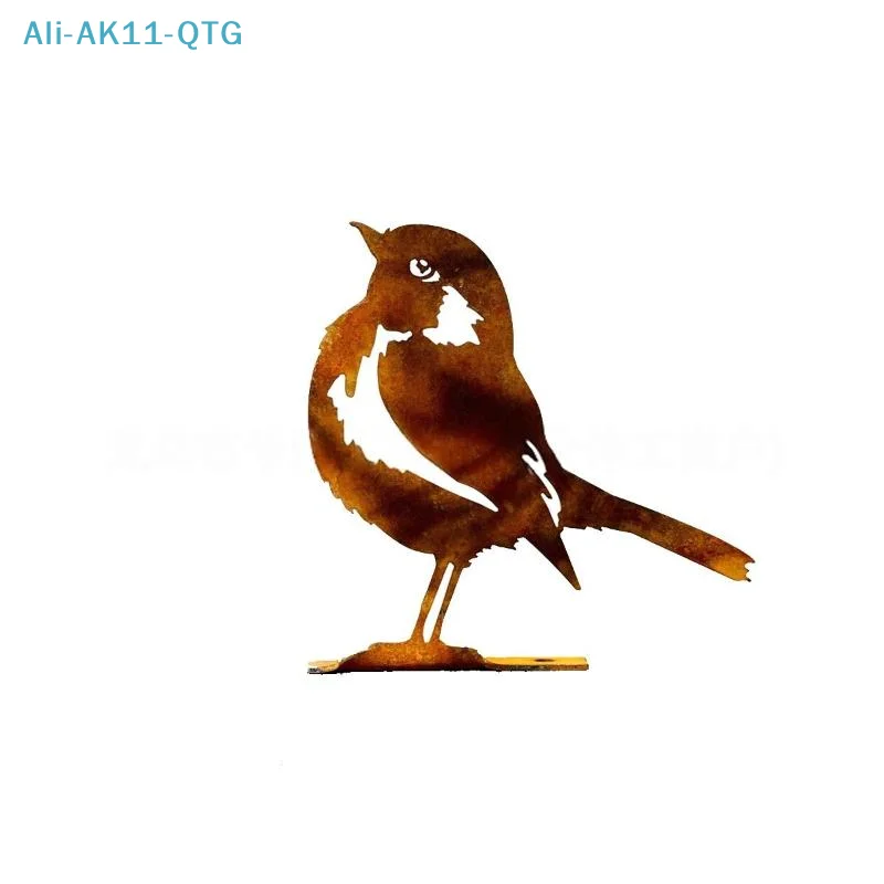 1Pc Rust-Colored Bird Comfortable Home And Garden Decoration Country Metal Artwork Backyard Wall Decoration Iron Garden Decorati