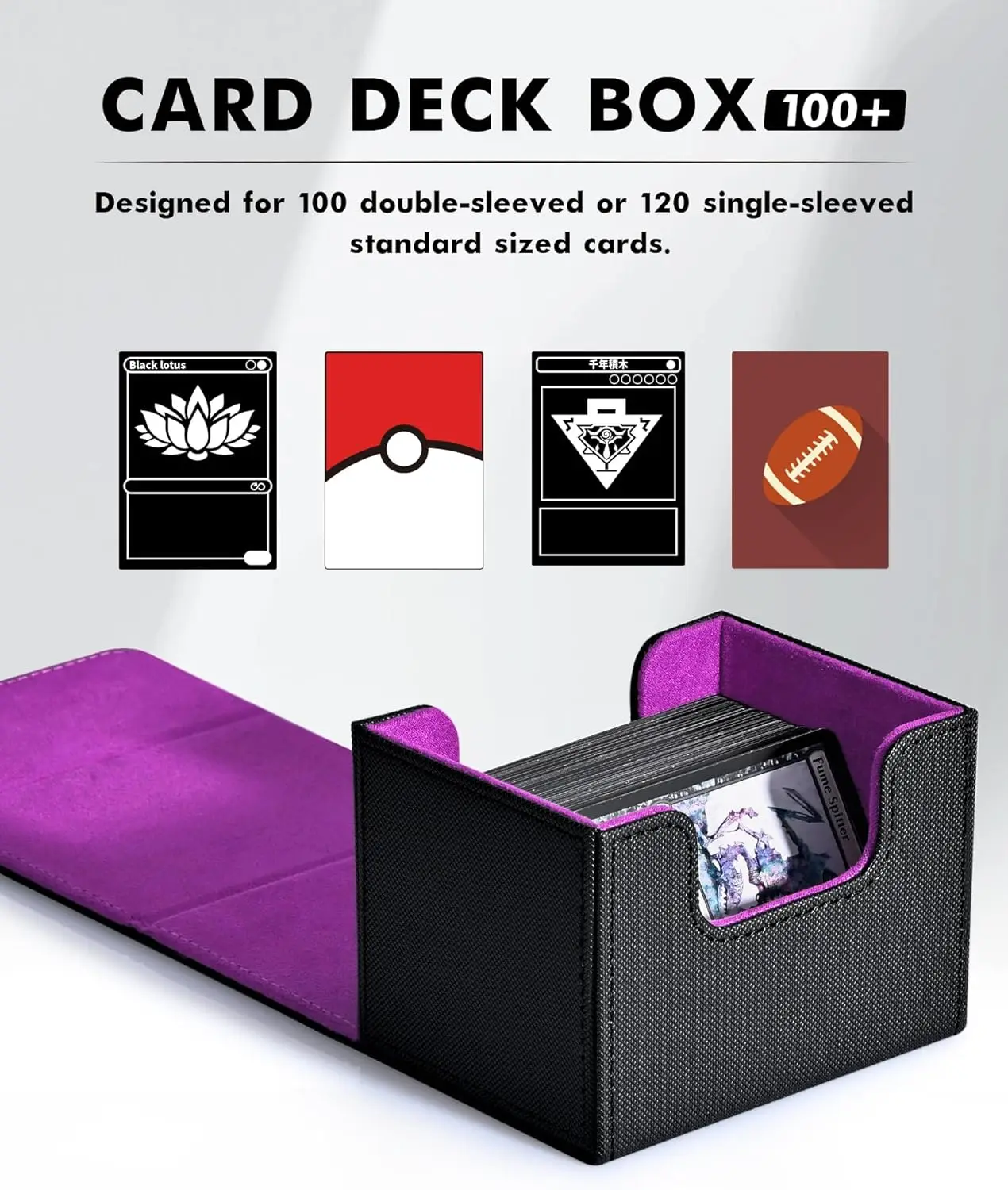 Card Deck Box Collectible Cards Container with Magnetic Closure Card Deck Storage Box for Sports Cards Trading Card Games GIFT