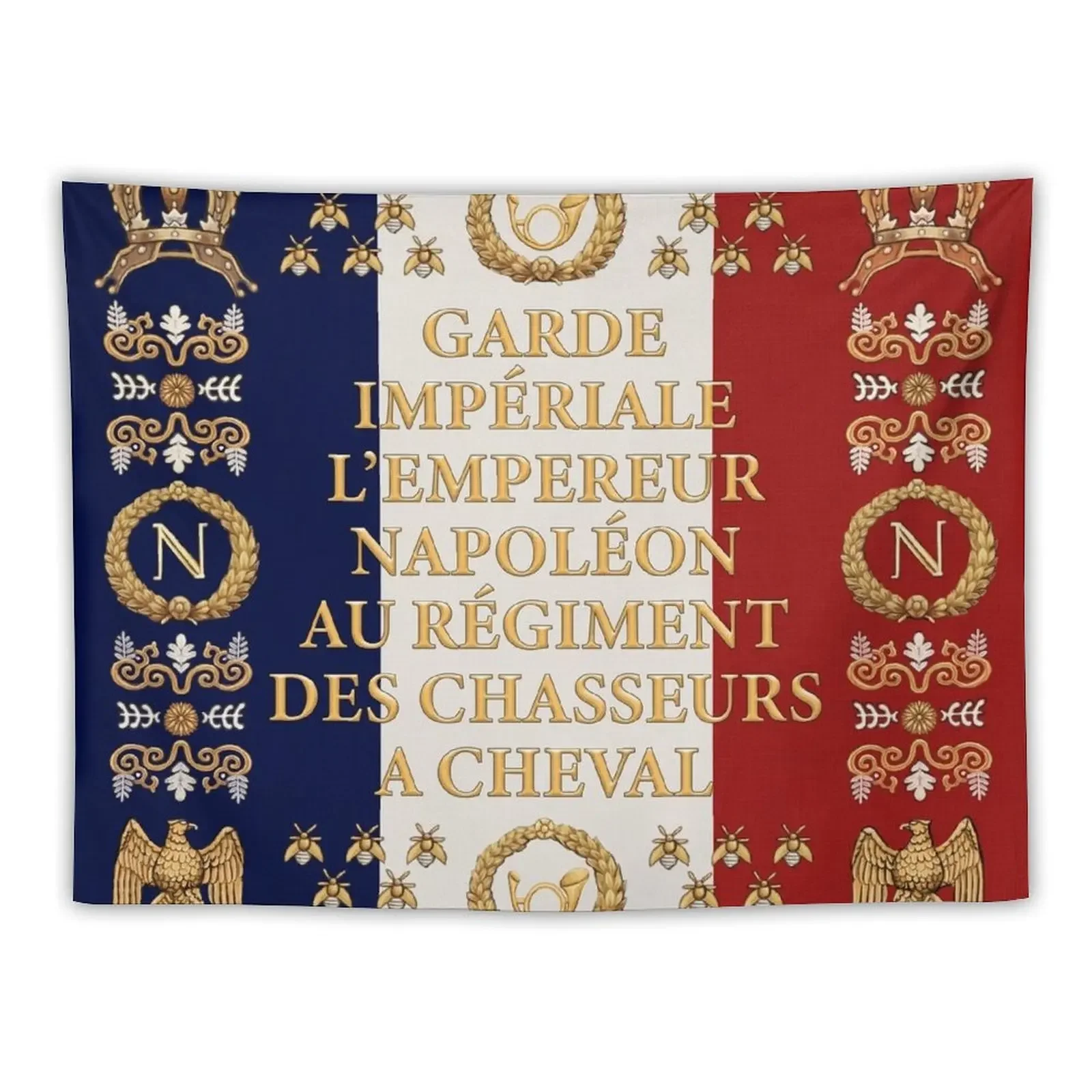 Napoleonic French flag of the Chasseurs A cheval de la Garde Tapestry Decoration Aesthetic Tapestry