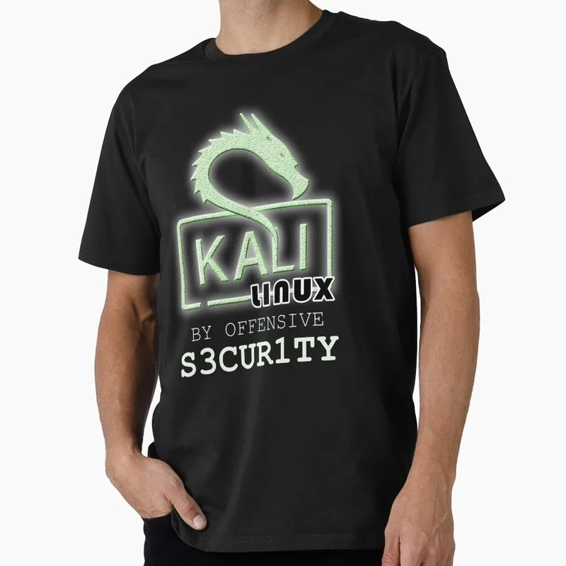 Copy of Disintegrated Kali Linux Operating System Graphic T‑Shirt Casual Short Sleeve Tees Geek IT Developer Fan Gift Tops