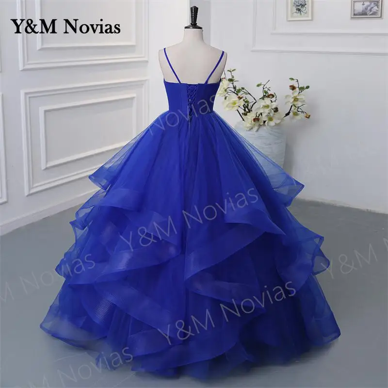 V Neck  Custom Color Quinceanera Dresses Dresses Spaghetti Strap Prom Dress High Waist Evening Gowns Party Dress Robe de soiree