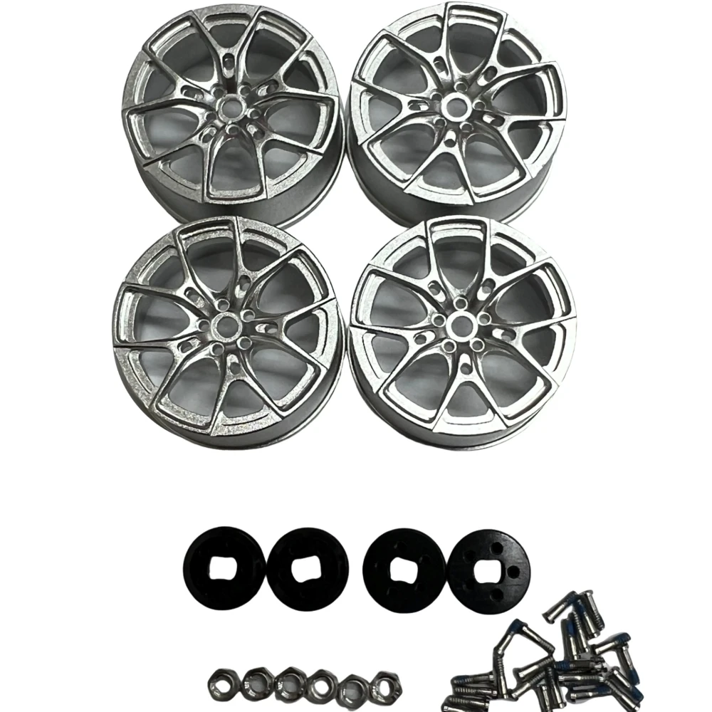 ล้อโลหะ MA RACING 1/24 ระบบขับเคลื่อนสี่ล้อ (เส้นผ่านศูนย์กลางภายนอก 22 มม. กว้าง 9.5 มม.) 4 ชิ้น สำหรับ D24 DLR8