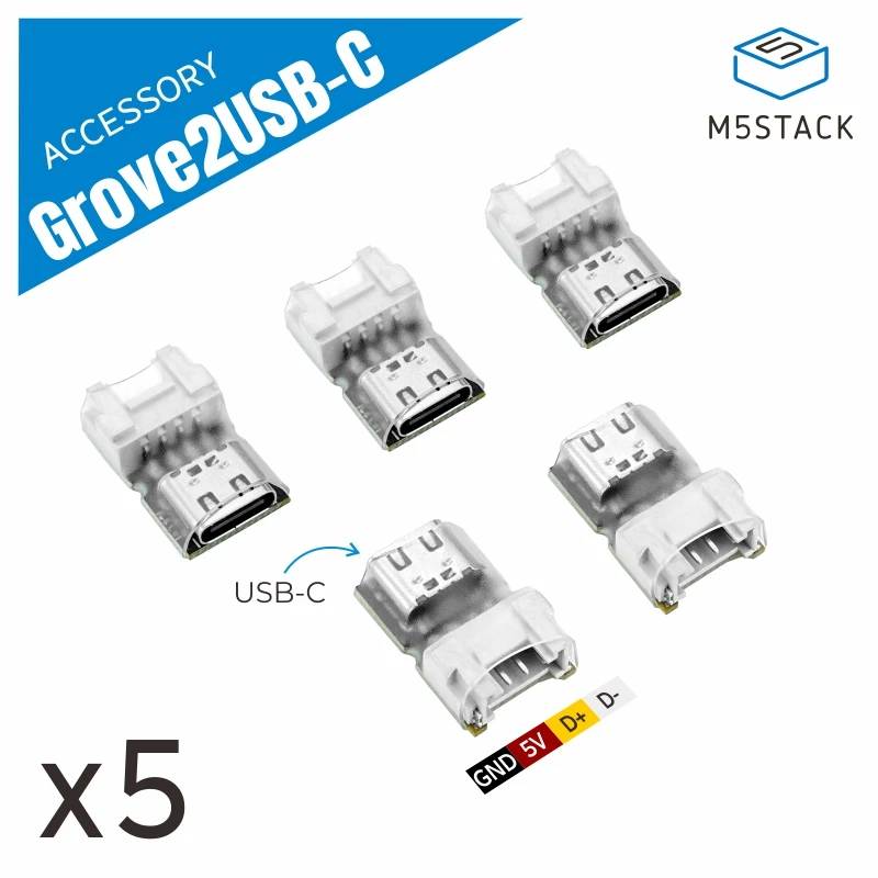 Conector Oficial M5Stack Grove a USB-C (5uds)