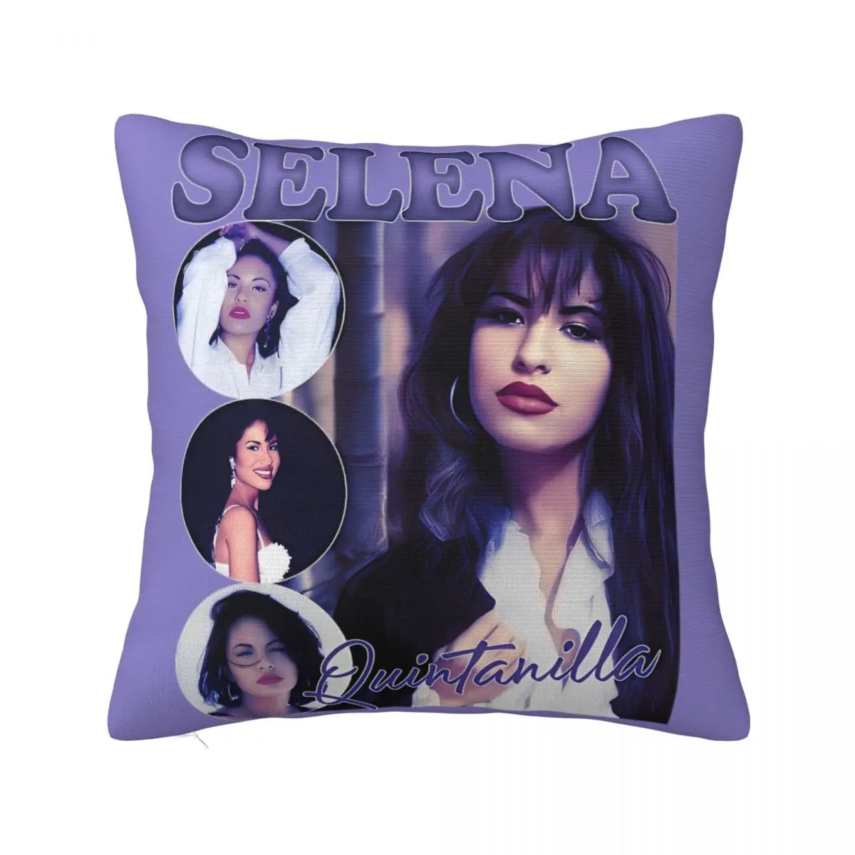 Lady Singer Retro Music Tour 90s Selena Quintanilla Pillowcase Printing Cushion Cover Decorative Throw Pillow Case Cover Home