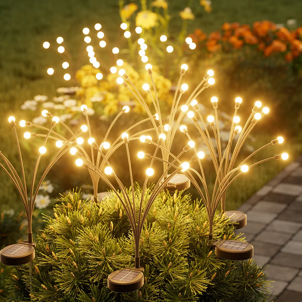Outdoor Waterproof Solar Firefly Light Ground Plug Landscape Lamp Courtyard Garden Villa Lawn Atmosphere Lighting