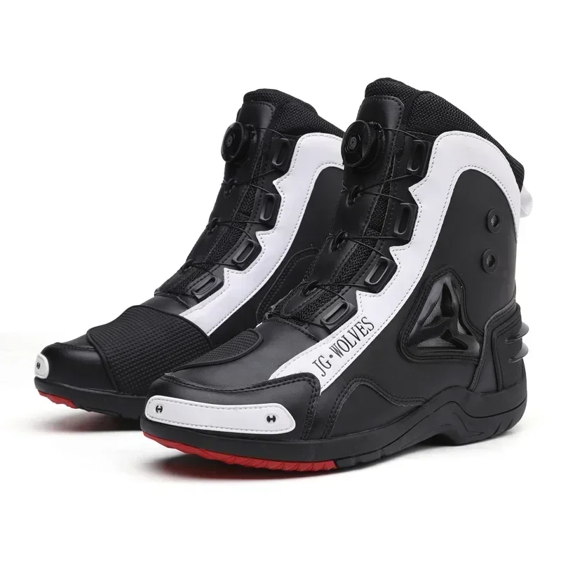 New Men's Waterproof Windproof New Style Motorcycle Anti-slip Professional Leisure Motorcycle Boots Rubber Sole Riding Shoes