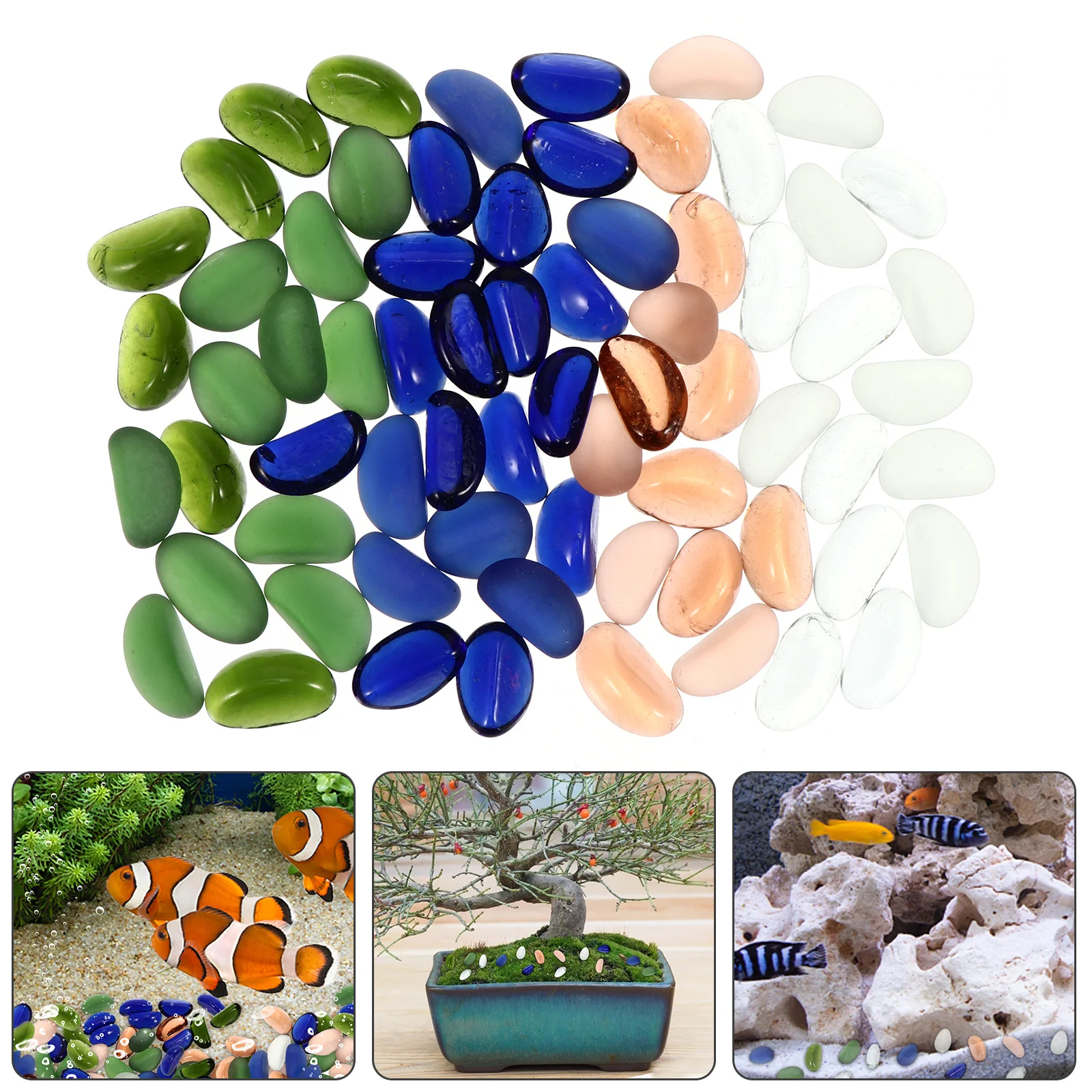 

1000G Decorative Stones Frosted Glass Smooth Non-Toxic for Aquarium Fish Tank Landscape Water Garden Wedding Decoration