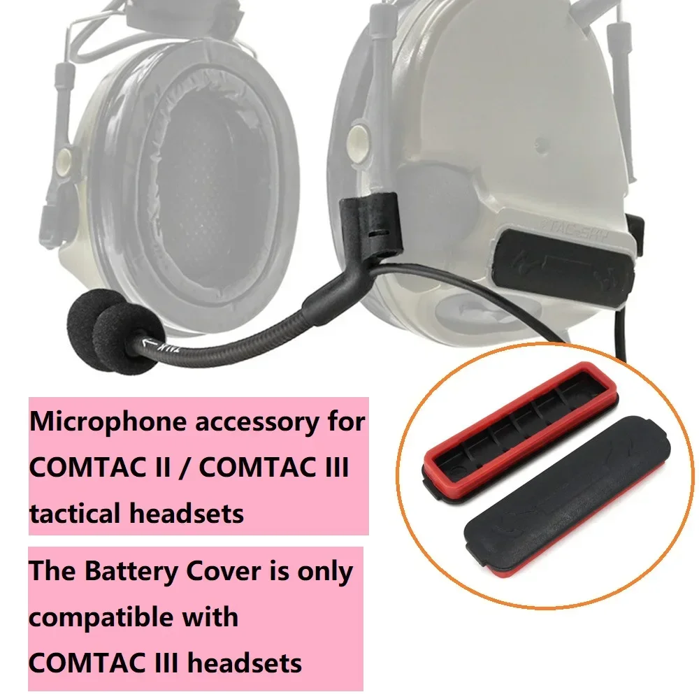 

COMTA Tactical Headphone Adapter Microphone, Battery Cover for COMTA III Shooting Headset Airsoft Shooting Hunting Headphone