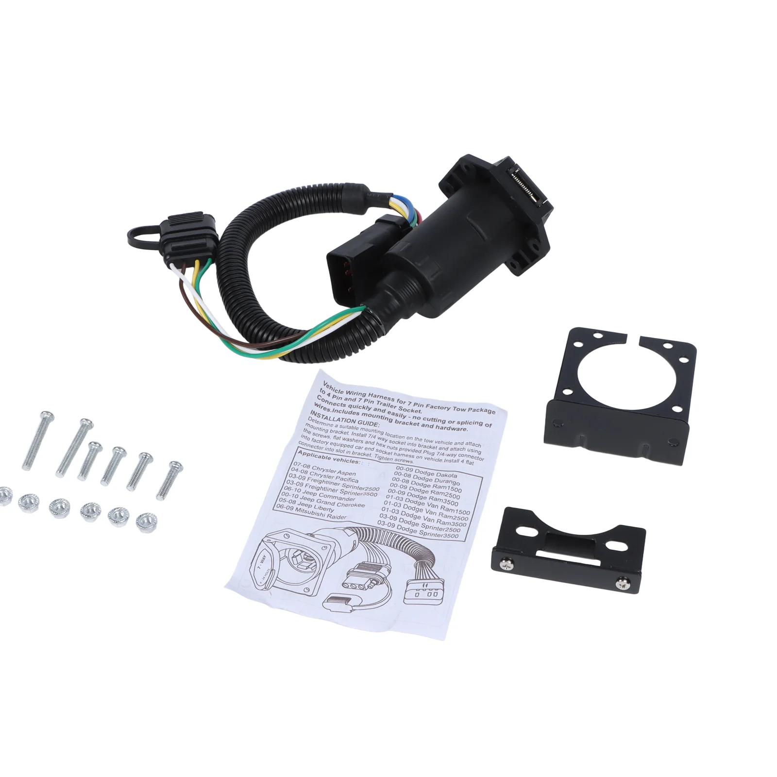 

1set 7 Way & 4 Way Tow Harness for Chrysler Aspen Pacifica Dodge Dakota Ram Van 1500 2500 3500 Jeep Grand Mitsubishi Raider