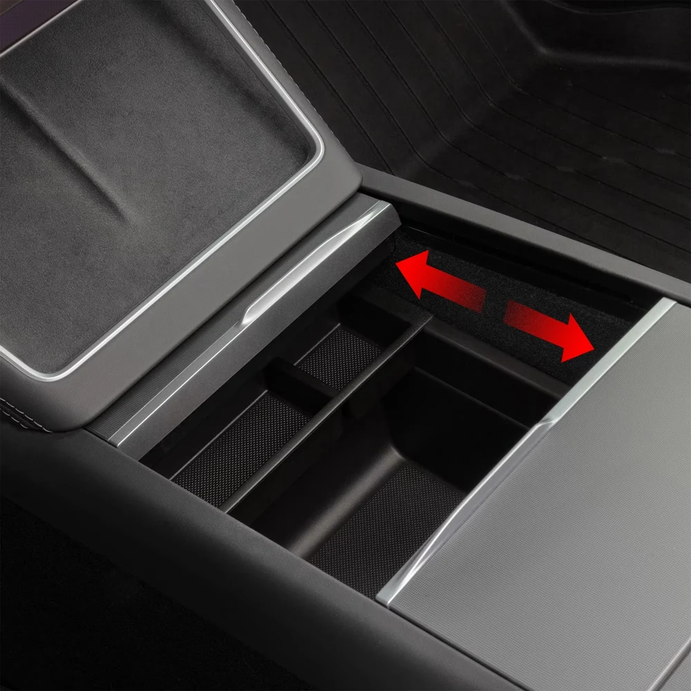 Vordere Mittelkonsole Obere Untere Etagenförmige Aufbewahrungsbox-Einsatz für Tesla Model Y L 2026 Langer Radstand 6-Sitzer LWB Zubehör – Detail 5