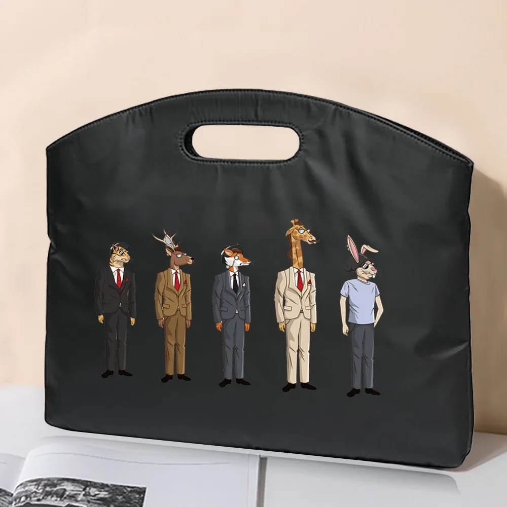 Sac fourre-tout imprimé dessin animé pour hommes et femmes, étui à bombes pour ordinateur portable, documents d\'affaires, portefeuille, fichier A4,