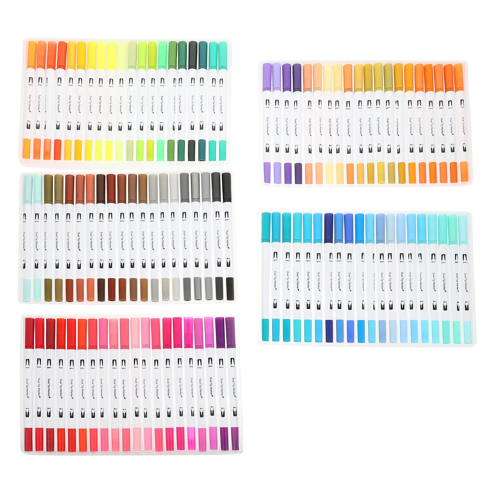 100 pcs Set Painting Brush Watercolor Art Halloween Christmas New Year Brush Tip Pens Art Marker Pens Coloring Brush Pen Fine