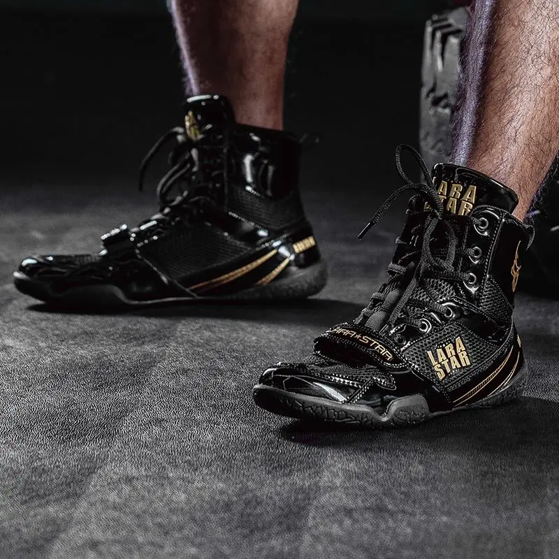 

2025 New Cool Boxing Shoes Men's Large Size Wrestling Boots Men's Quality Fighting Shoes Men's Breathable Fitness Training Shoes