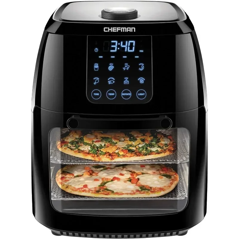 

Chefman 6.3-Qt 4-In-1 Digital Air Fryer+, Rotisserie, Dehydrator, Convection Oven, XL Family Size, 8 Touch Screen Presets
