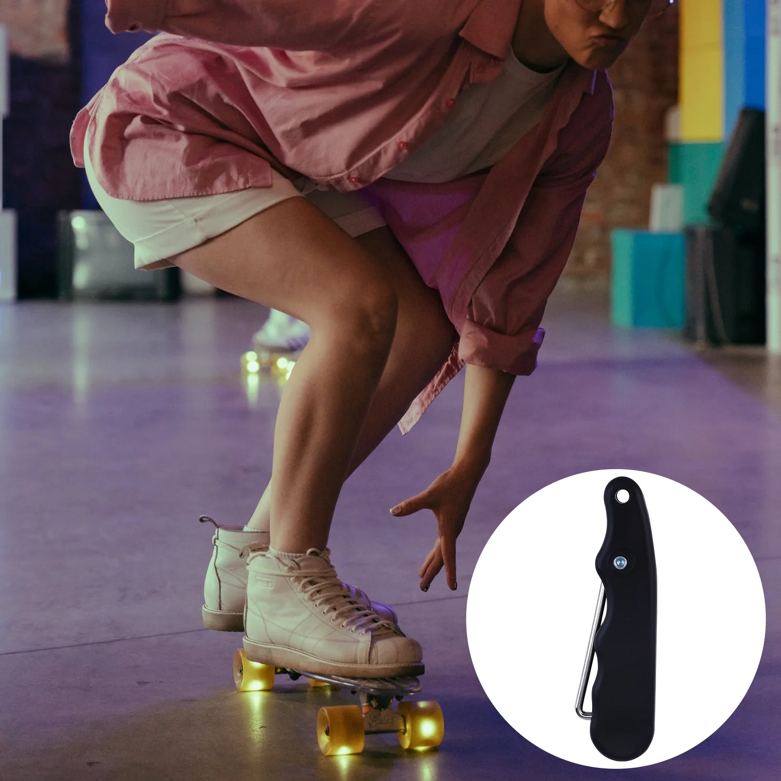 Apertador de sapato ferramentas de patinação peças laços pretos sapatos de skate profissional pp mais tensores dobráveis de aço inoxidável criança