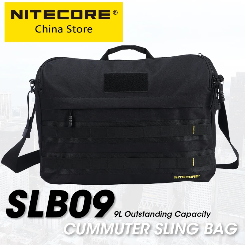 Imagem -04 - Nitecore Slb09 9l Commuter Sling Bolsa Preto Negócios Portátil Bolsas de Ombro Homens 500d Viagem à Prova Impermeável Água Gama Molle Sistema Atacado