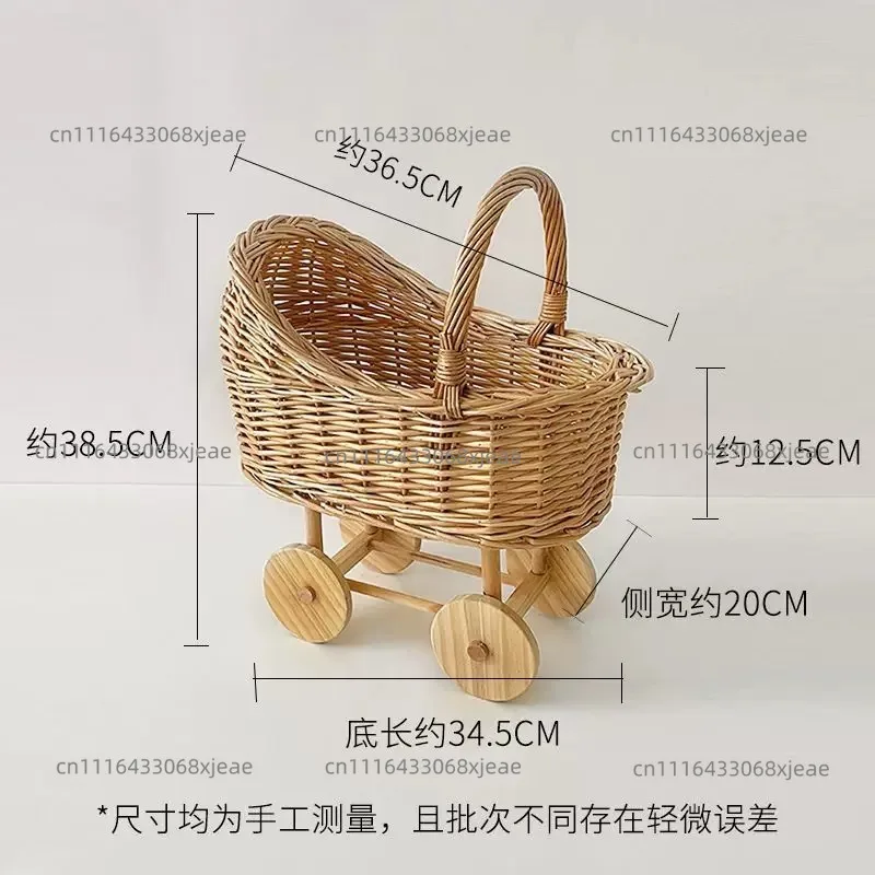 Rattan trolley flower basket floral decoration material flower arrangement flower basket gift ornament