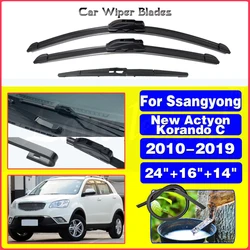 Car Wiper Front & Rear Wiper Blades Set For SsangYong New Actyon Korando C 2010 - 2019 Windshield Windscreen Window 24