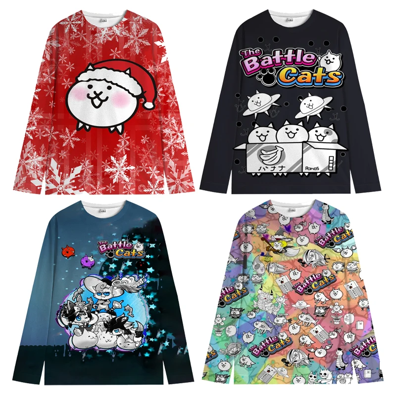 The Battle Cats Crew Neck Kids Hoodie game Cartoon Sweatshirt Boys Girls Kawaii Casual Top Autumn Winter Long Sleeve Harajuku