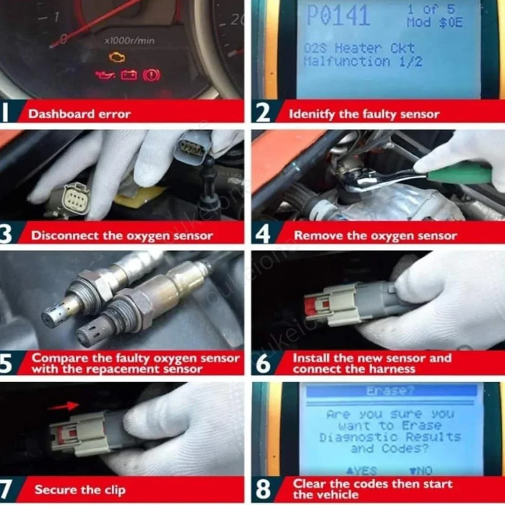 For Mazda 3 2014 2015 2016 2017 2018 2.0L 2.5L Mazda 6 2014-2019 2.5L Up+Downstream Oxygen O2 Sensor PE01-18-8G1 PE12-18-86Z