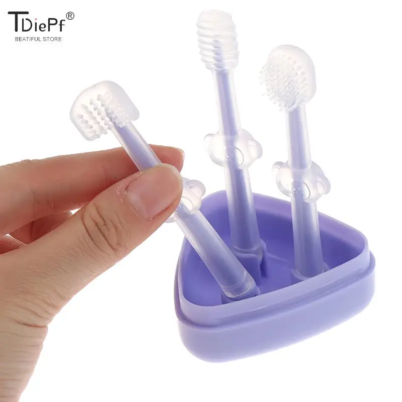 

New Baby Tongue Brush Shaped Brush Silicone Toothbrush Infant Deciduous Tooth Brush 0-18Tongue Coating Cleaning Baby Toothbrush