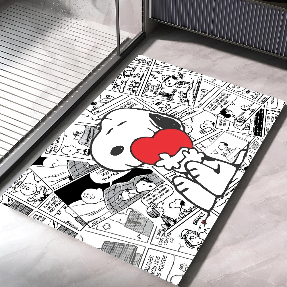 1PC Cartoon S-Snoopy Dog Floor Mat Home Bedroom Kitchen Non-slip Floor Rug, Absorbent Anti-fouling Door Mats