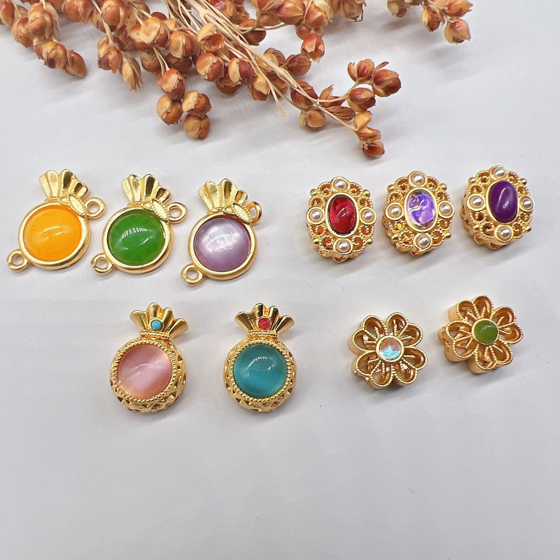 5ps Sand Gold Colored Stone Jewelry Making Spacer Beads Jewelry Handmade Wholesale Beads DIY Bracelet Necklace Making Accessorie