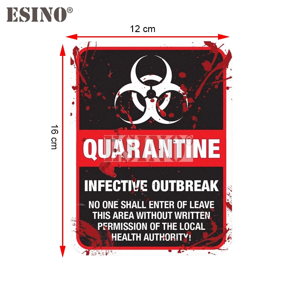 Car Styling Creative Funny Warning Quarantine Infective Outbreak Use Caution PVC Decal Waterproof Car Body Sticker Pattern Vinyl