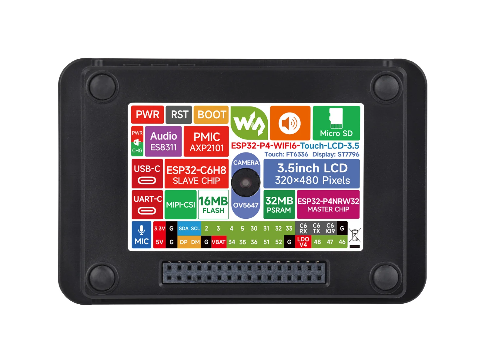 ESP32-P4-WIFI6 All-In-One Touch Display Development Board 7/8/10.1 Inch HMI 10-Point Touch 720 X 1280 / 800 X 1280 Resolution