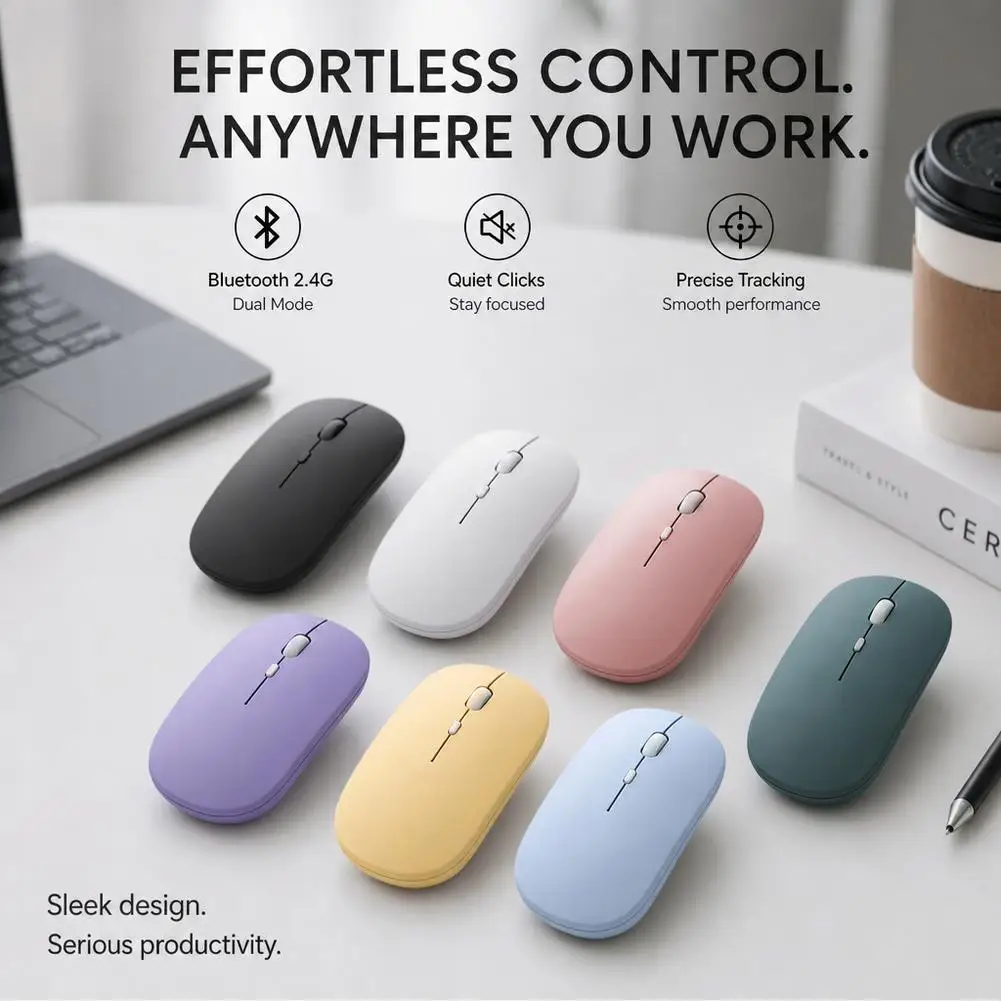 Wireless Mouse For Laptop PC Bluetooth Rechargeable Mouses Computer Silent Mice USB mouse Ergonomic Gaming Mouse