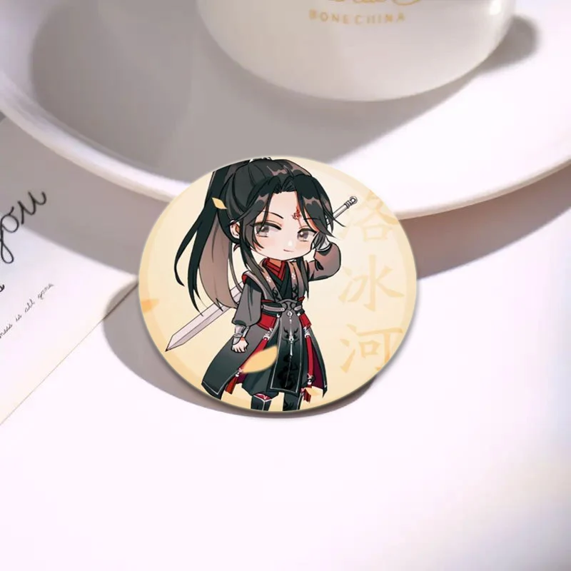 Pin sistem penghemat diri penjahat Anime klip Shen Qingqiu Luo bros buatan tangan pin dada untuk Aksesori hadiah ransel