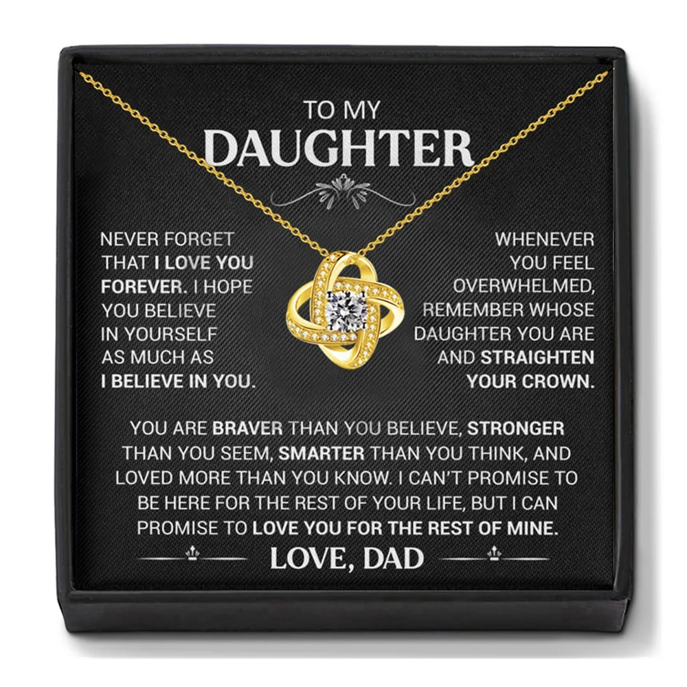 Daughter Gifts From Dad ,To My Daughter Necklace From Dad, Birthday Gifts for Daughter from Dad With Inspirational Message Card