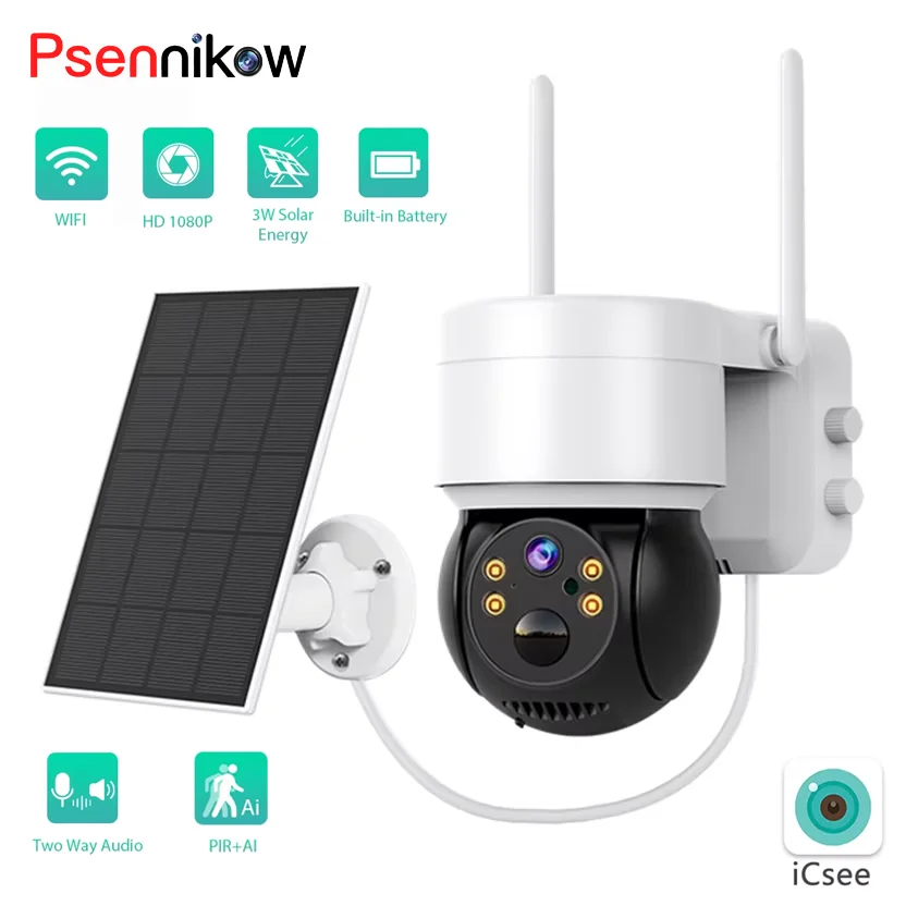 

Solar Camera ICSEE Outdoor Security WiFi Surveillance Cameras With Solar Panel Human Detection PTZ CCTV Camera
