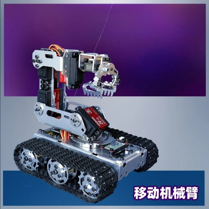 Tracked Mobile Robotic Arm Kit DIY Robot With Mechanical Gripper Multi‑Degree Freedom Educational Robotic Manipulator