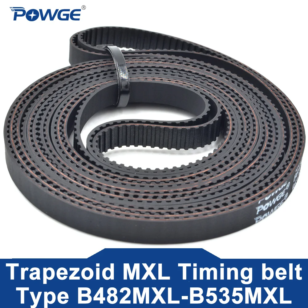 POWGE 2PCS MXL Timing belt B482 B487 B498 B500 B504 B505 B508 B515 B516 B522 B525 B528 B531 B532 B533 B535 Width 3-20mm Rubber