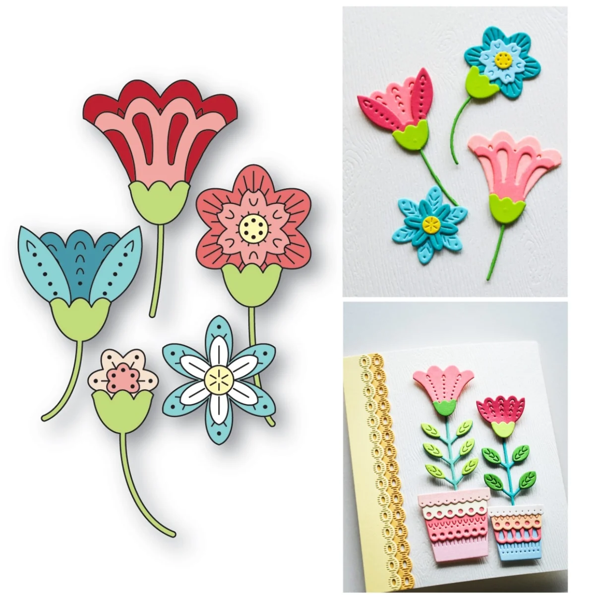 May 2026 Scatter Flowers Watering Can Metal Cutting Dies for DIY Decorating Scrapbook Paper Gift Card Embossing Craft New