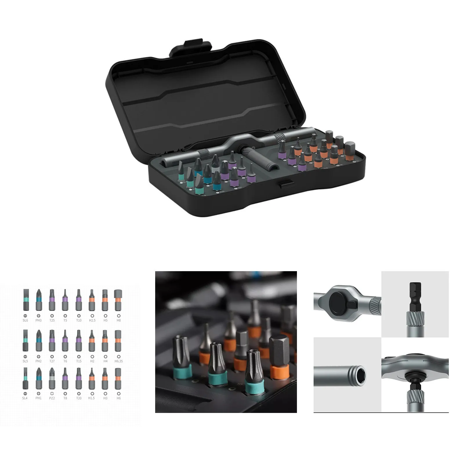 

‌Ratchet Screwdriver Set 24 in 1 Multi Tool Kit with Magnetic Bits for Home Repair Auto with Maintenance Compact Storage Case