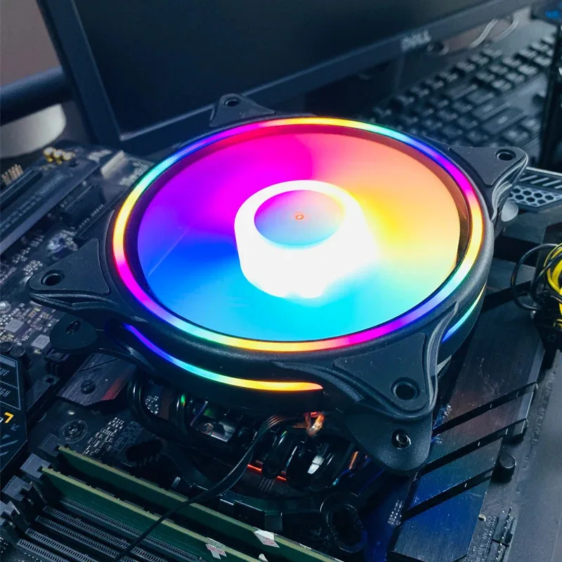 

4 Heatpipes RGB CPU Air Cooler PC Processor Black Cooler For Intel LGA 1150 1151 1156 1366 1700 2011 X99 AM3 AM4 AM5 Ventilador