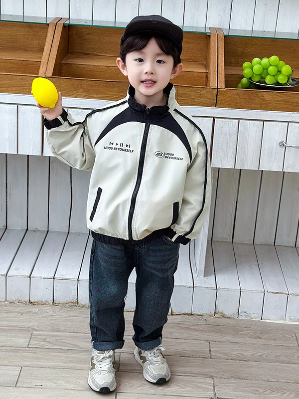 

Новинка 202, осенний модный повседневный двусторонний носимый спортивный комплект из двух предметов с буквенным принтом, свободный крой, длинная молния све