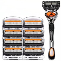 5-Blade Manual Shaver for Men Ultra-Sharp Blades for Smooth Shave Lightweight Durable Razor Burns Minimization