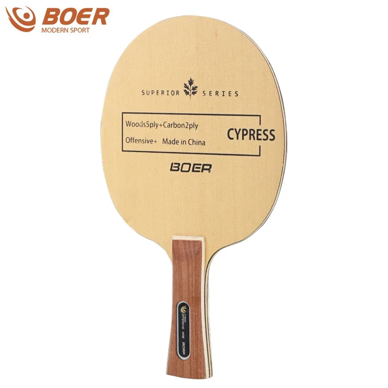 BOER-Lame de tennis de table, 7 couches de bois + 216.239.carbone, planche de ping-pong professionnelle, services astronomiques + bon contrôle