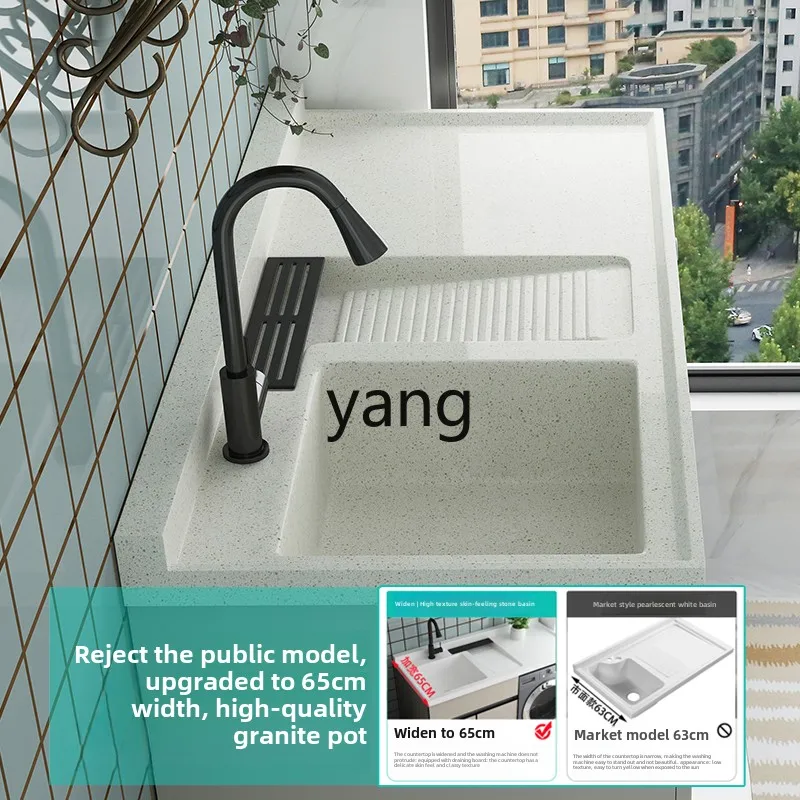 YJQ  balcony drum washing machine significant other combined cabinet integrated washbasin hand pool with rubbing board